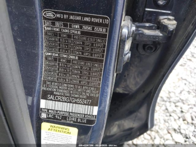 SALCR2BG7GH552477 Land Rover Discovery Sport Hse