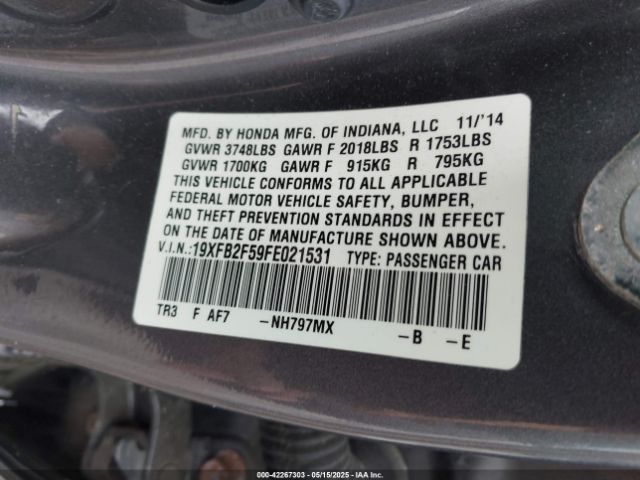 19XFB2F59FE021531 Honda Civic Lx