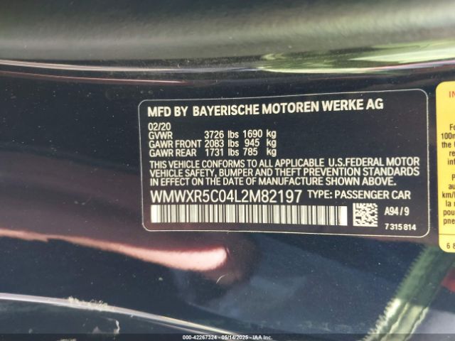 WMWXR5C04L2M82197 Mini Hardtop Cooper S