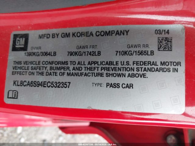 KL8CA6S94EC532357 Chevrolet Spark Ls Manual