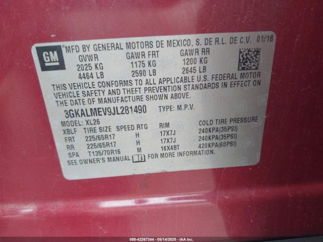 2018 GMC TERRAIN 3GKALMEV9JL281490 Photo 8