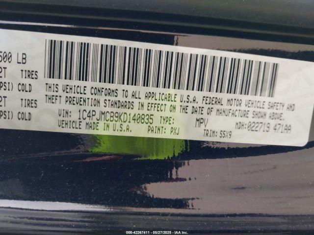 1C4PJMCB9KD140835 Jeep Cherokee Latitude 4x4