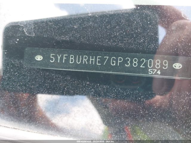 5YFBURHE7GP382089 Toyota 2zr-fe
