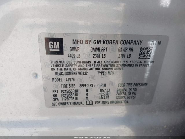 2019 BUICK ENCORE KL4CJGSM2KB790132 Photo 8