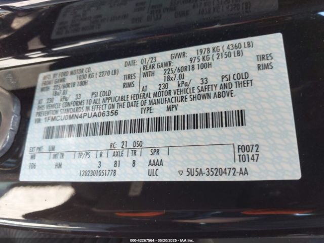2023 FORD ESCAPE 1FMCU0MN4PUA06356 Photo 8