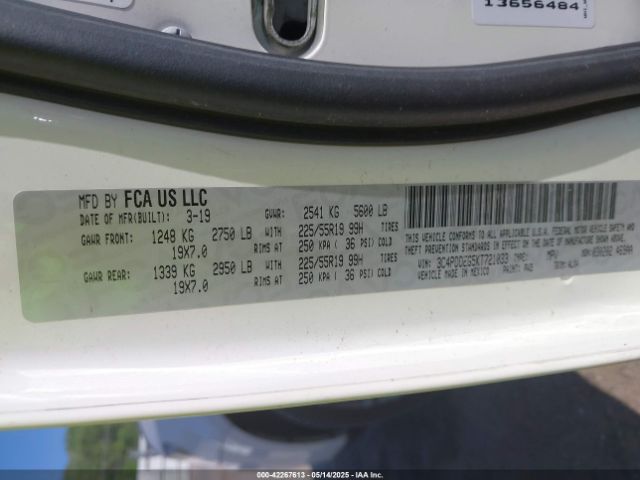 3C4PDDEG5KT721033 Dodge Journey Gt Awd
