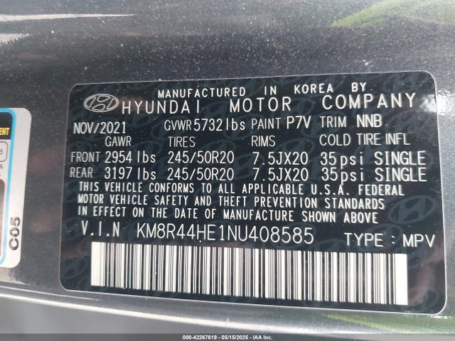 2022 HYUNDAI PALISADE KM8R44HE1NU408585 Photo 8