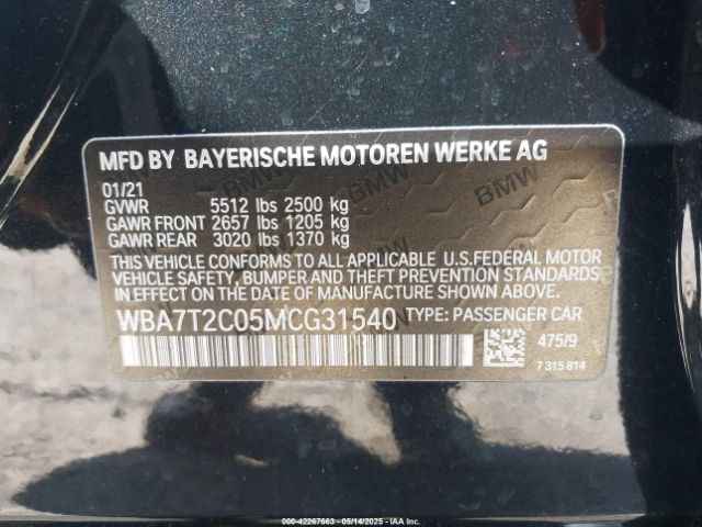 2021 BMW 740I WBA7T2C05MCG31540 Photo 8