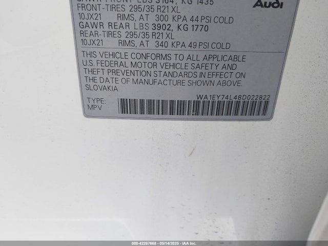 2008 AUDI Q7 WA1EY74L48D022822 Photo 8