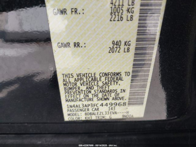 1N4AL3AP3FC449968 Nissan Altima 2.5 S
