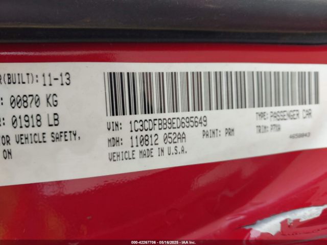 1C3CDFBB9ED695649 Dodge DART SXT