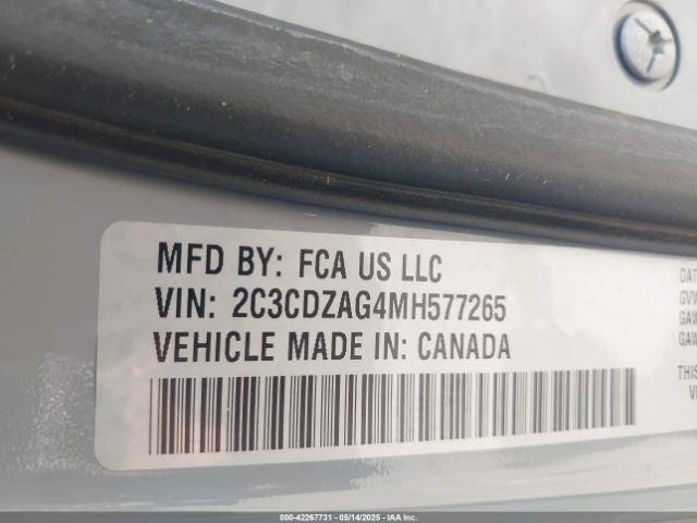 2C3CDZAG4MH577265 Dodge Challenger Sxt