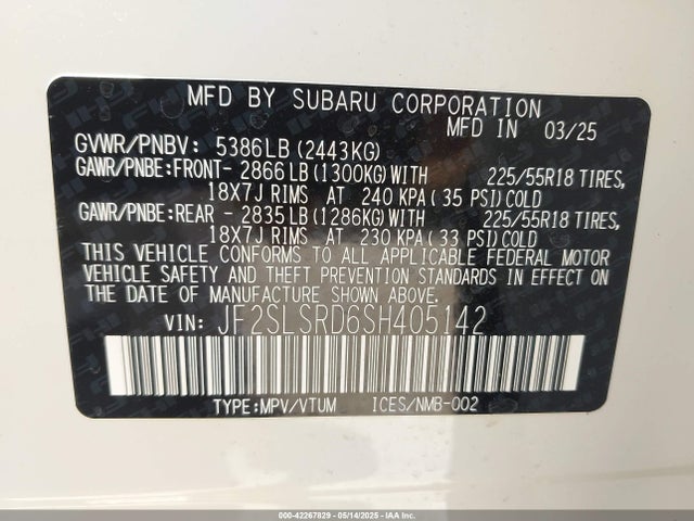 Subaru na 2025 JF2SLSRD6SH405142 Image 9