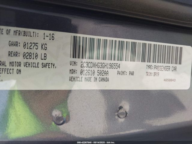 2C3CDXHG3GH196554 Dodge Charger Sxt