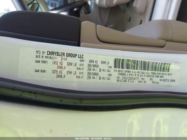 1C4RJFCGXEC441771 Jeep Grand Cherokee Overland
