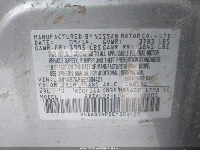 3N1AB7AP5EY304427 Nissan SENTRA SV