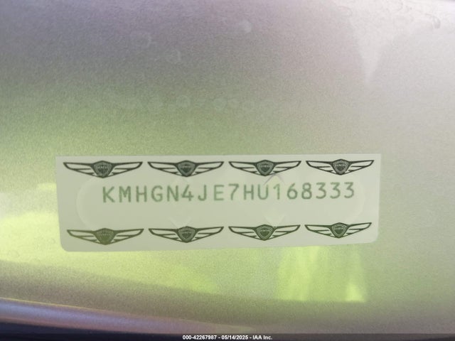 KMHGN4JE7HU168333 Genesis G80 3.8
