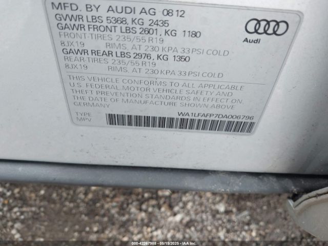 2013 AUDI Q5 WA1LFAFP7DA006796 Photo 8