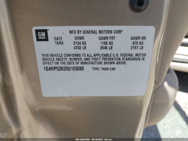 2005 BUICK LESABRE 1G4HP52K05U163088 Photo 8