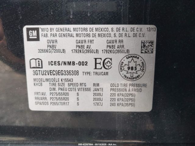 2014 GMC SIERRA 1500 3GTU2VEC9EG336308 Photo 8