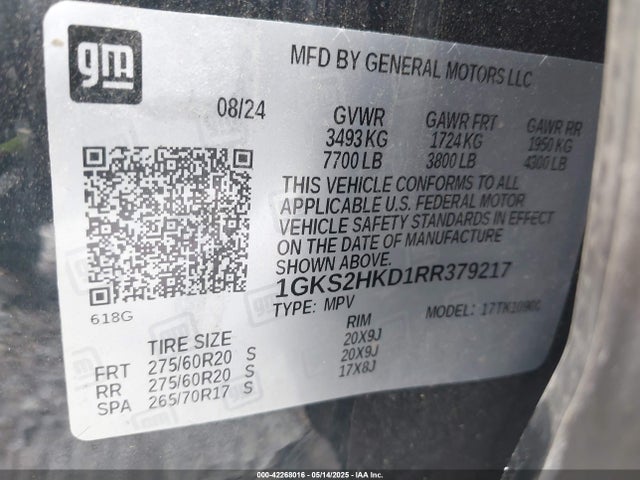 1GKS2HKD1RR379217 GMC Yukon Xl 4wd At4