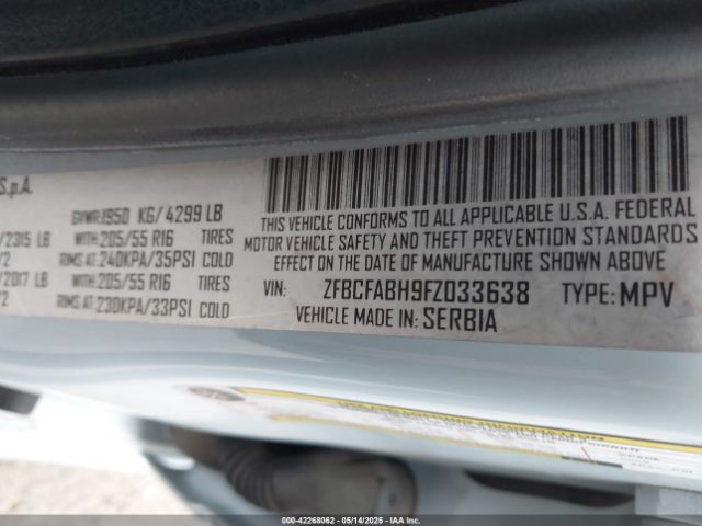 ZFBCFABH9FZ033638 Fiat 500l Easy