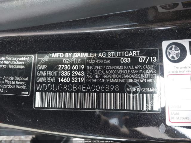 WDDUG8CB4EA006898 Mercedes-Benz S 550