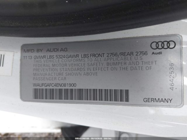 WAUFGAFC4EN081900 Audi A6 3.0t Premium Plus