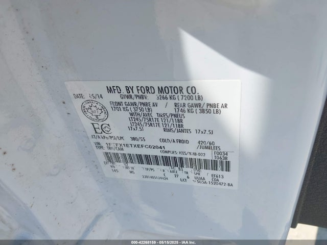 Ford F-150 Xlt 2014 1FTFX1ETXEFC02041 Image 9