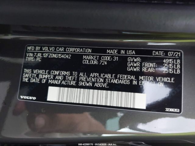 7JRL12FZ0NG154042 Volvo S60 B5 Momentum