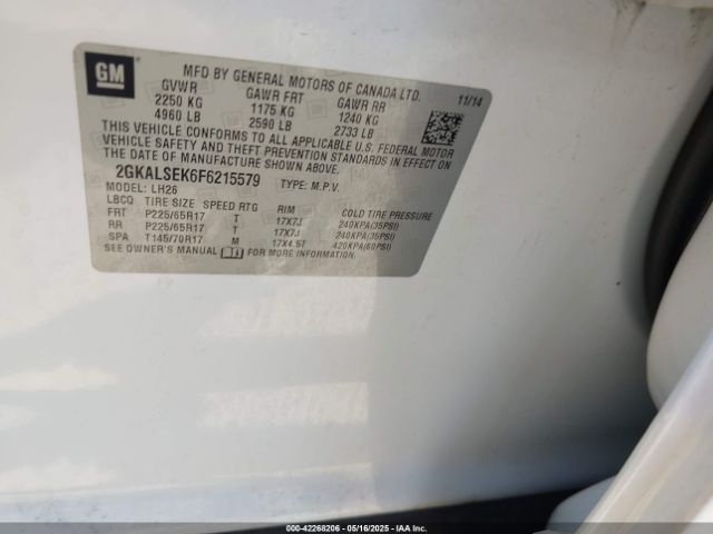 2GKALSEK6F6215579 GMC Terrain Slt-1