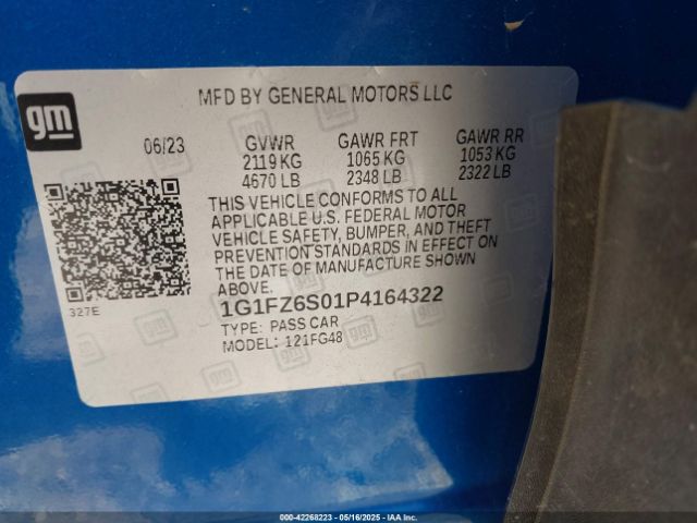 1G1FZ6S01P4164322 Chevrolet Bolt Euv Fwd Premier