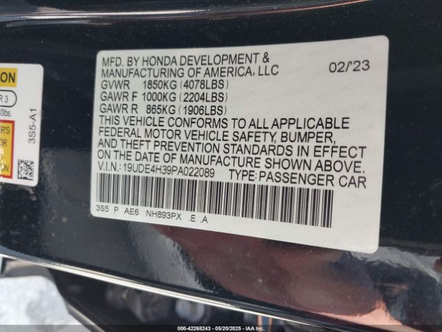 19UDE4H39PA022089 Acura Integra A-spec