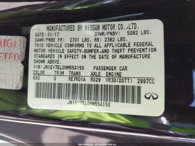Infiniti 2017 2017 JN1EV7EL0HM554150 Image 9