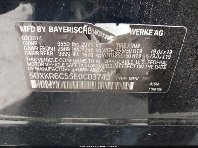 5UXKR6C55E0C03743 BMW X5 Xdrive50i