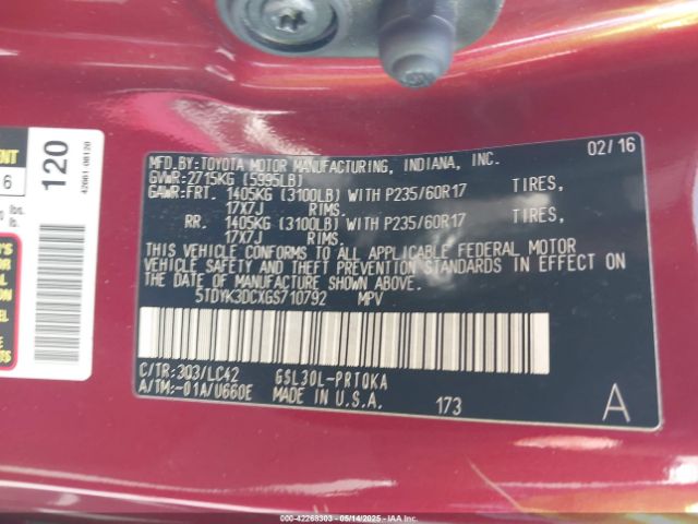2016 TOYOTA SIENNA 5TDYK3DCXGS710792 Photo 8