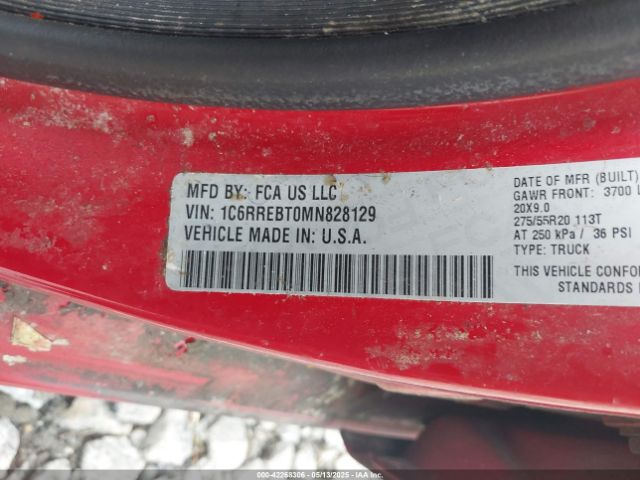 1C6RREBT0MN828129 RAM 1500 Big Horn  4x2 6'4 Box