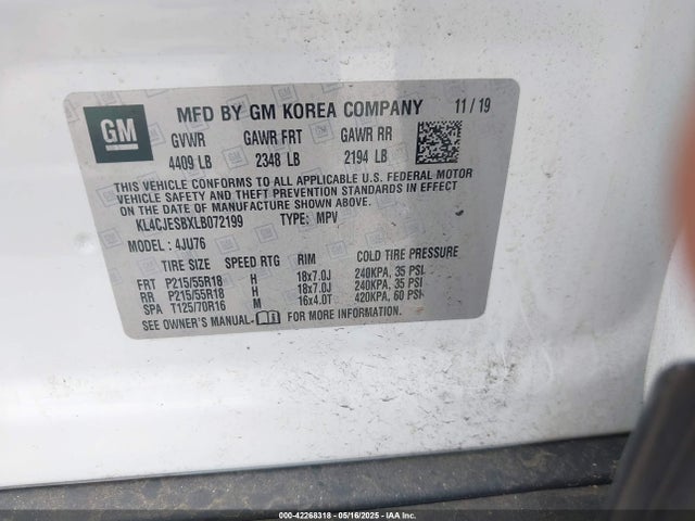 Buick Encore Awd Preferred 2020 KL4CJESBXLB072199 Image 9