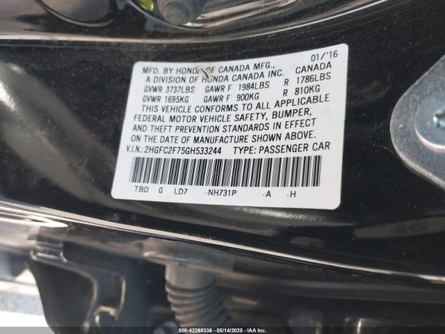 2HGFC2F75GH533244 Honda CIVIC EX
