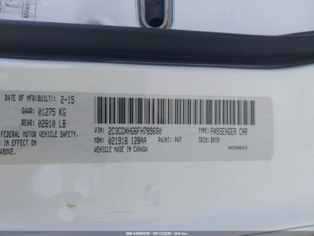2C3CDXHG6FH789680 Dodge Charger Sxt