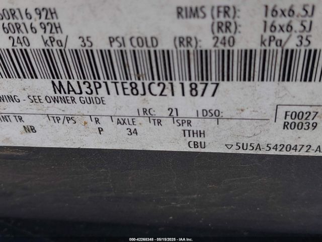 2018 FORD ECOSPORT MAJ3P1TE8JC211877 Photo 8