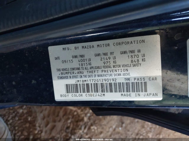 JM1BM1T72G1290192 Mazda Mazda3 I Sport