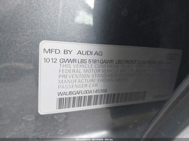 2013 AUDI S4 WAUBGAFL0DA145368 Photo 8