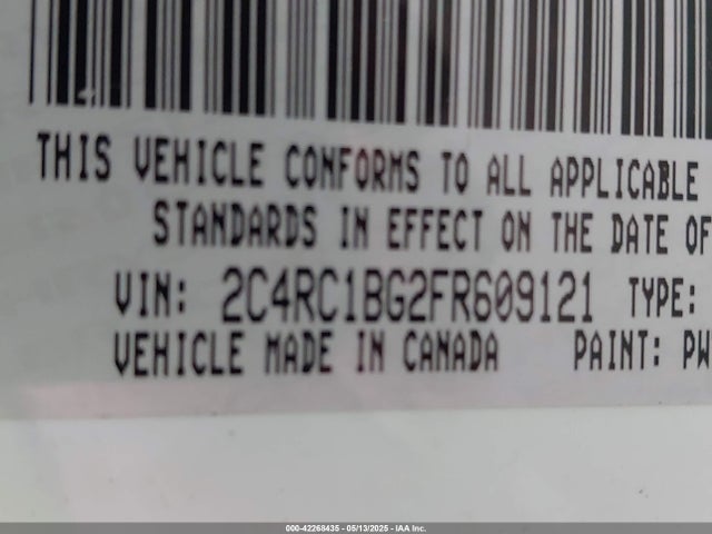 2C4RC1BG2FR609121 Chrysler Town & Country Touring