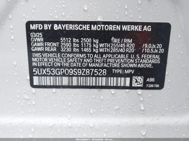 5UX53GP09S9Z87528 BMW 2025