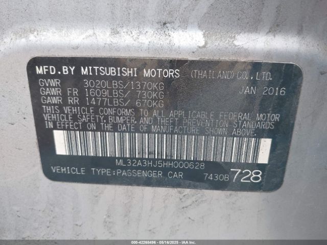 ML32A3HJ5HH000628 Mitsubishi MIRAGE ES