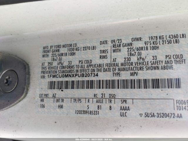 2023 FORD ESCAPE 1FMCU0MNXPUB20734 Photo 8