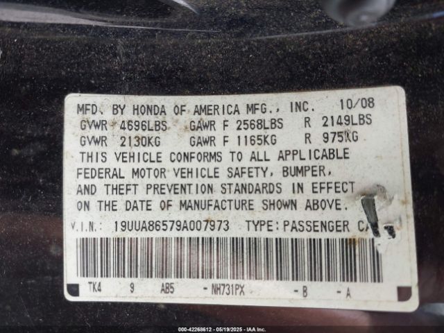 2009 ACURA TL 19UUA86579A007973 Photo 8