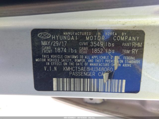 2017 HYUNDAI ACCENT KMHCT5AE8HU348060 Photo 8