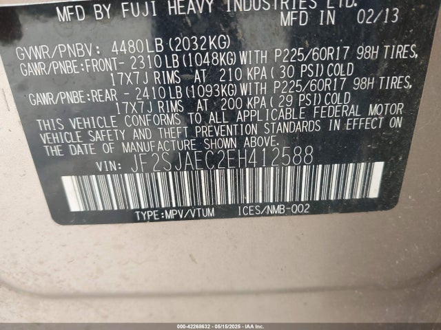 Subaru Forester 2.5i Premium 2014 JF2SJAEC2EH412588 Image 9